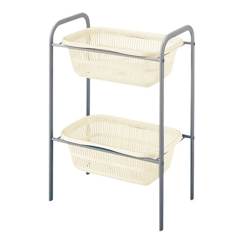 脱衣カゴ パステル キャスターなし 2段