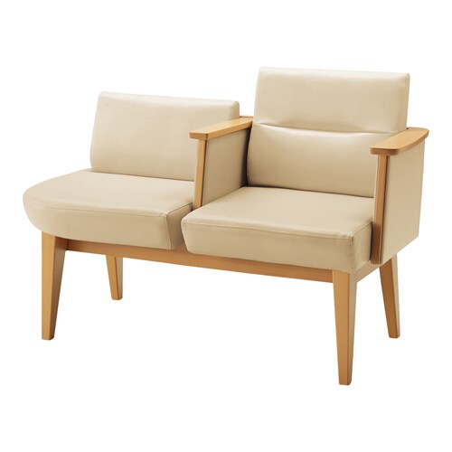 ロビーチェア レフィナ 2人用 右R肘付ロー