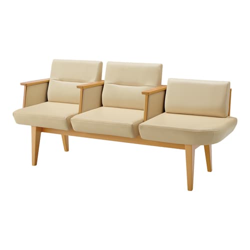 ロビーチェア レフィナ 3人用 左R肘付ロー