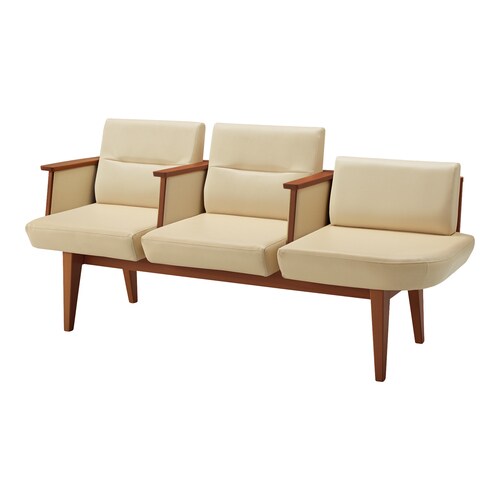 ロビーチェア レフィナ 3人用 左R肘付ロー