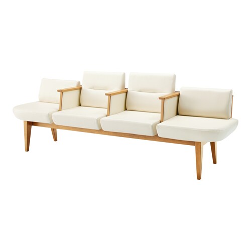 ロビーチェア レフィナ 4人用 両R肘付ロー