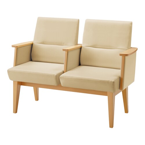 ロビーチェア レフィナ 2人用 R無肘付ミドル