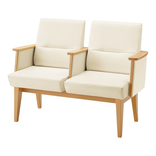 ロビーチェア レフィナ 2人用 R無肘付ミドル