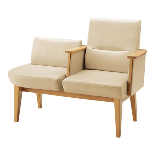 ロビーチェア レフィナ 2人用 右R肘付ミドル