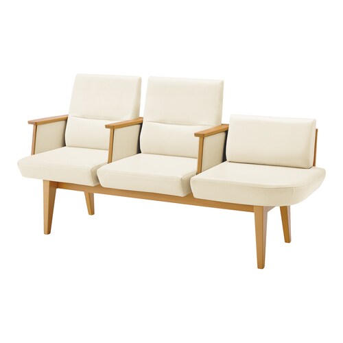 ロビーチェア レフィナ 3人用 左R肘付ミドル