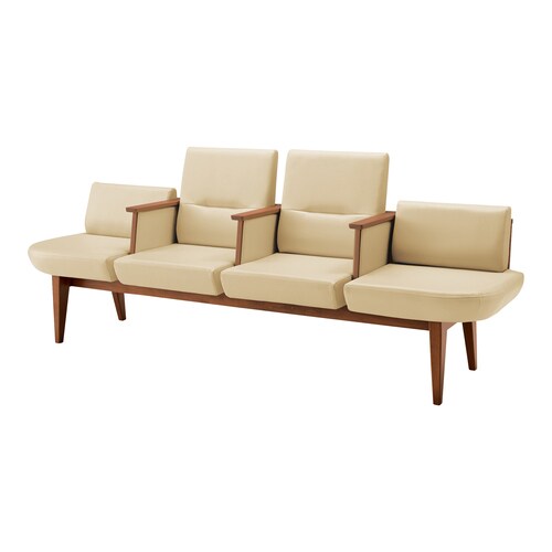 ロビーチェア レフィナ 4人用 両R肘付ミドル