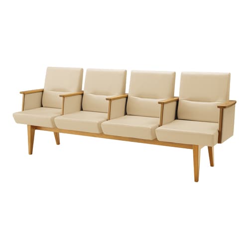 ロビーチェア レフィナ 4人用 R無肘付ミドル