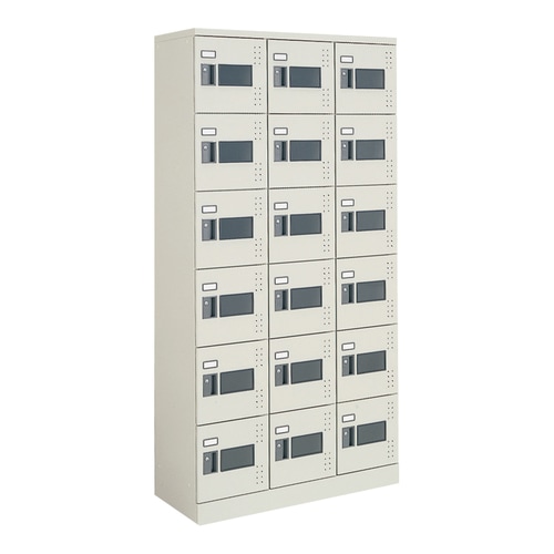 スクールロッカー ハイ3×6窓付扉 シリンダー錠