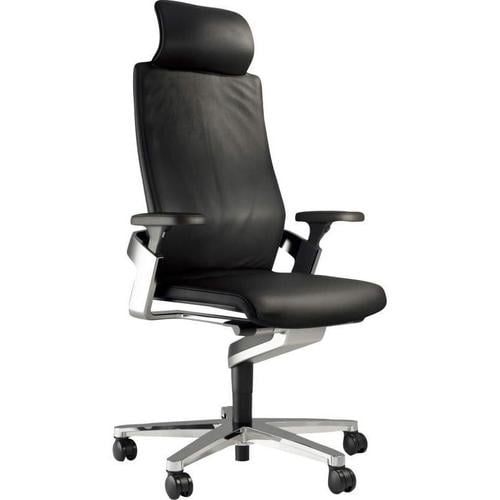 ヘッドレスト付 オン クロームメッキ脚 本革