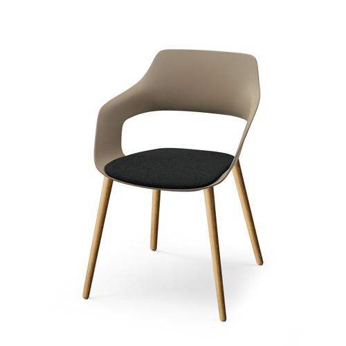 肘付き 木脚タイプ オッコ 座クッション