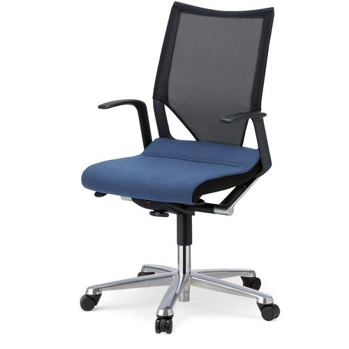 肘付 モダス アルミつや消し脚 背メッシュ 座布