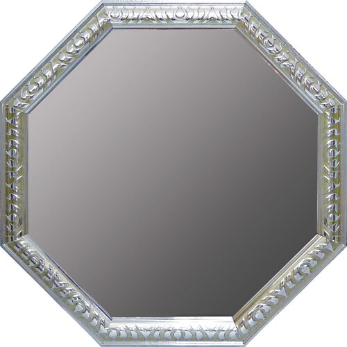 アンティーク八角ミラーLLサイズ シルバー