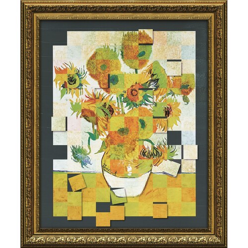 名画モザイクアート ゴッホ ひまわりL