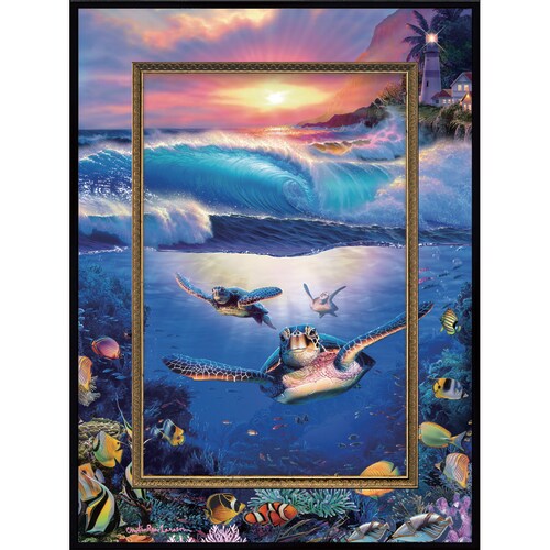 ラッセンアート カミングホームタートルズM