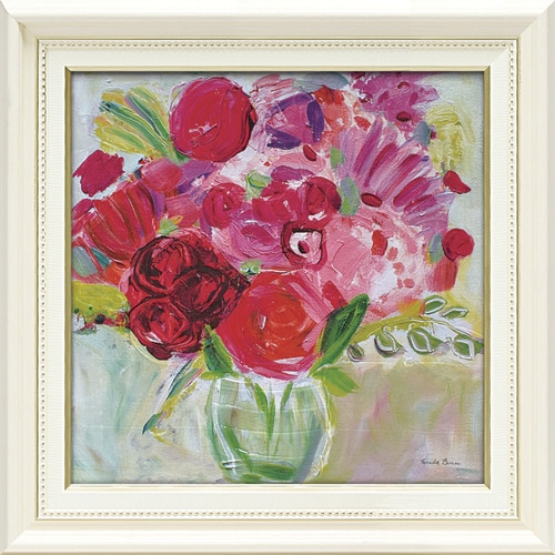 ファリダザマン ピンクアンドレッドフローラル