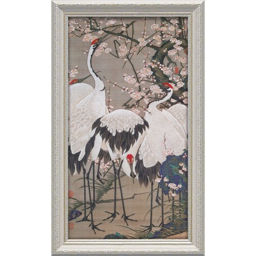 伊藤若冲 梅花群鶴図