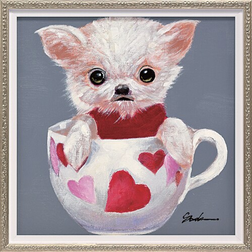 オイルペイントアート ティーカップドッグ4 S