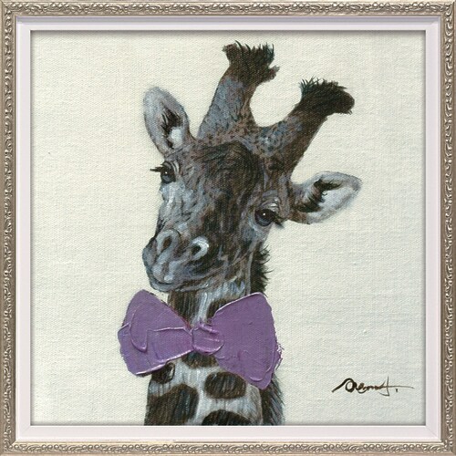 オイルペイントアート ピンクボウジラフ S