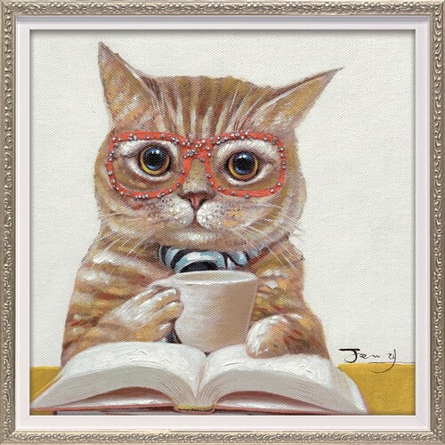 オイルペイントアート カフェキャット S
