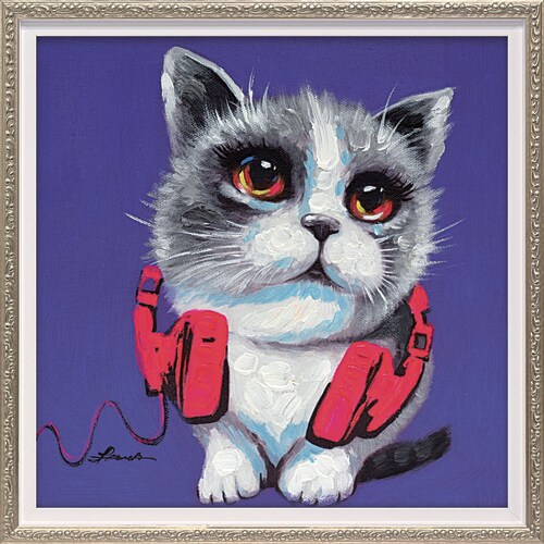 オイルペイントアート パープルレッドフォン S