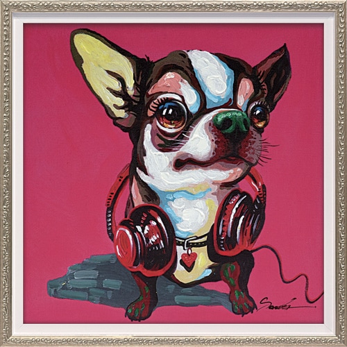 オイルペイントアート マゼンタチワワ S