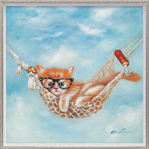 オイルペイントアート ハンモックキャット M