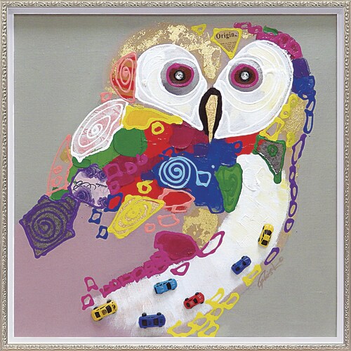 オイルペイントアート カラフルオウル M