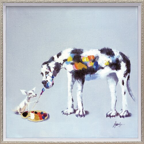 オイルペイントアート ドッグペインティング M