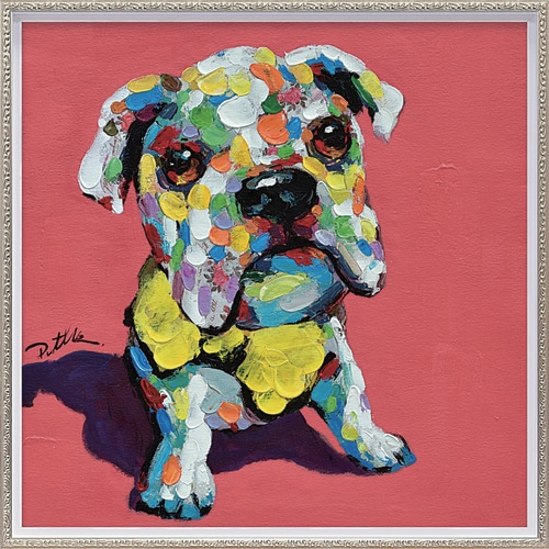 オイルペイントアート ボウタイドッグ M