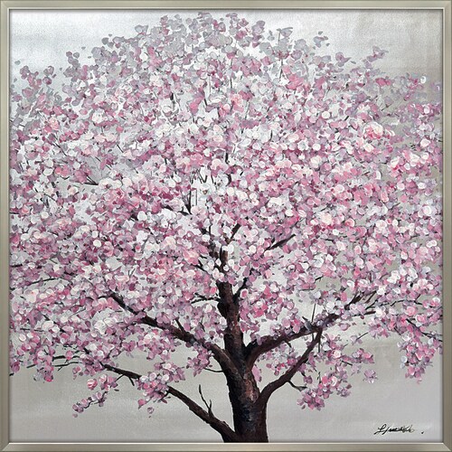 オイルペイントアート シルバーサクラ