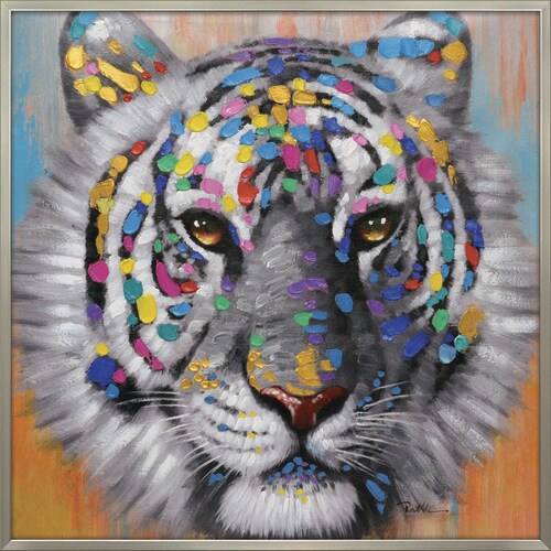 オイルペイントアート カラフルタイガー