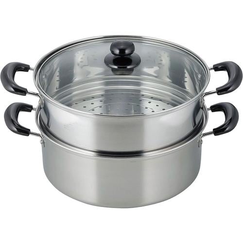 ヴェンセ 二段蒸し器 26cm ガラス蓋付