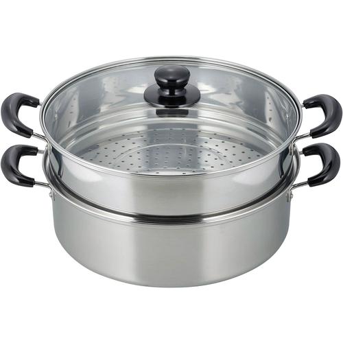 ヴェンセ 二段蒸し器 30cm ガラス蓋付