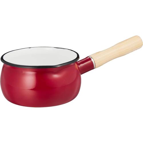 ホーローミルクパン 15cm レッド