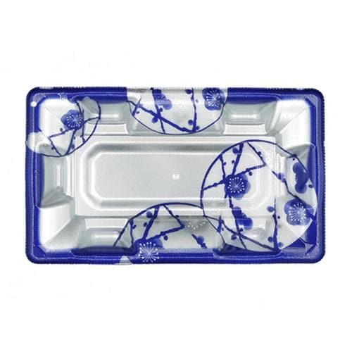 刺身容器 長角皿19−11 本体 はな絵紺 ×24