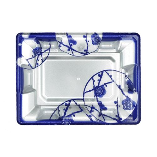 刺身容器 長角皿19−14 本体 はな絵紺 ×18