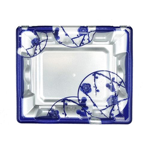刺身容器 長角皿19−17 本体 はな絵紺 ×16