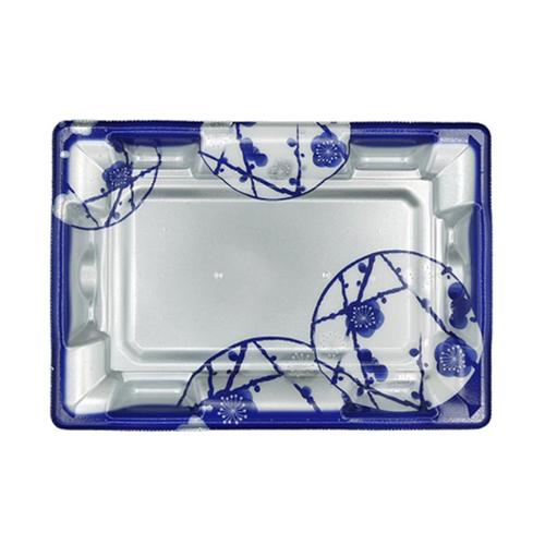 刺身容器 長角皿24−17 本体 はな絵紺 ×12