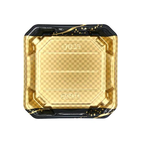 刺身容器 美彩24−24 本体 箔市松金 ×16