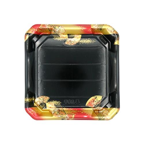 刺身容器 美彩28−28 本体 金フチ扇 ×32