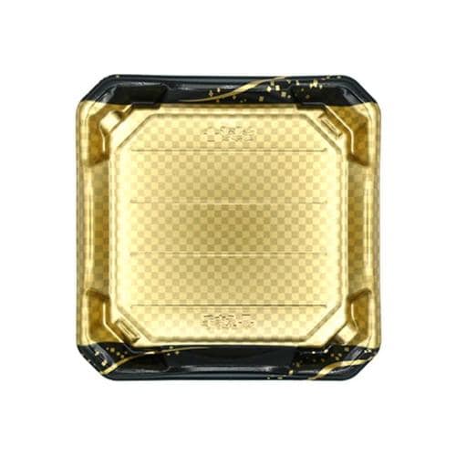 刺身容器 美彩28−28 本体 箔市松金 ×32