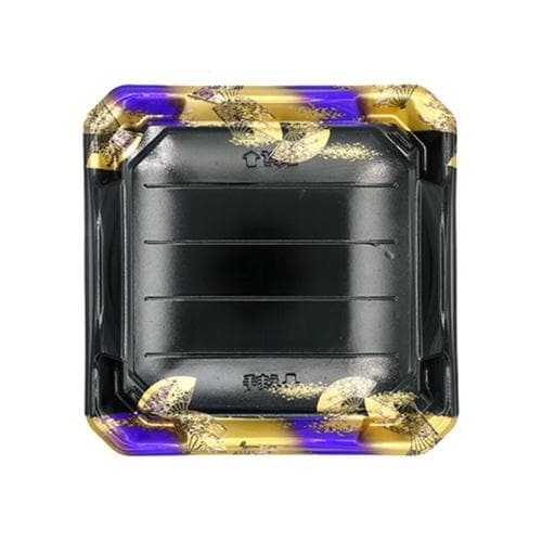 刺身容器 美彩31−31 本体 金フチ扇紫 ×28