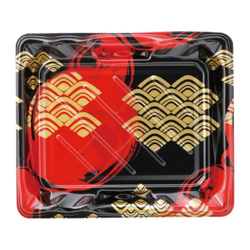 大波皿3−4 本体 まる波赤 12セット