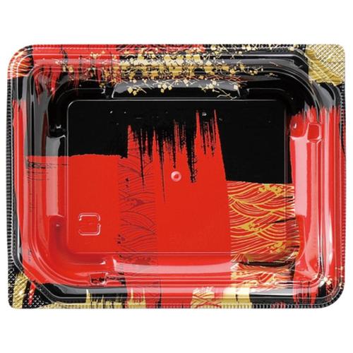 刺身容器 四季皿15−12 本体 角紋赤 ×24