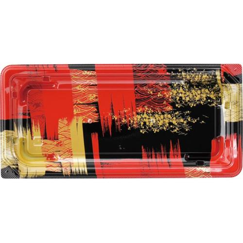 刺身容器 四季皿25−12 本体 角紋赤 ×12