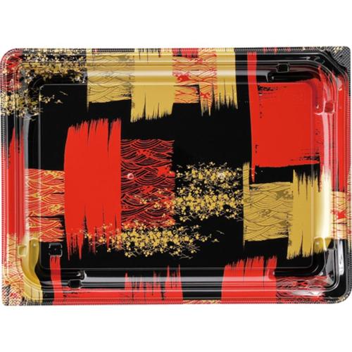 刺身容器 四季皿25−18 本体 角紋赤 8セット