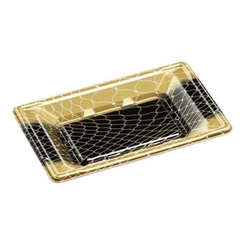 刺身容器 平舟18−11 本体 網金黒 30セット