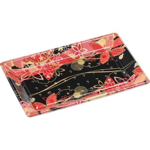 刺身容器ひら皿−240(V)本体はな舞赤×10