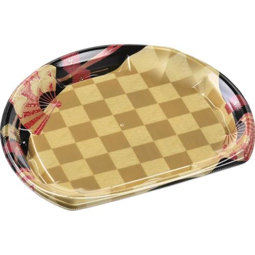 刺身容器 半月皿26−22(V1) 扇市松金×12