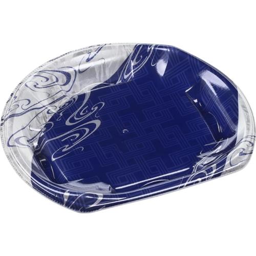 刺身容器 半月皿18−16(V1) 氷雪青 ×24